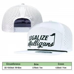 Clatnew Funny Golf Hats Funny Golf Gifts for Men,Golf Rope Hat for Men,Flat Bill Snapback Hat - White
