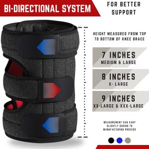 TechWare Pro Knee Brace Support - Knee Braces for Knee Pain. Relieves ACL, LCL, MCL, Meniscus Tear, Arthritis,Black Size: XXLarge