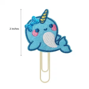 Reeleer Cute Narwhal Golden Planner Paper Clips, Bookmarks, Wedding Planner Accessories, Paperclip, Office Gifts