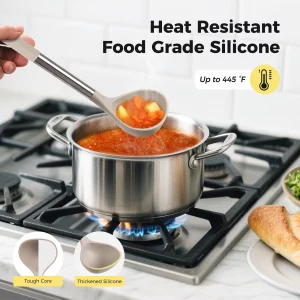 Hvygss 28 Pcs Silicone Cooking Utensils Set with Stainless Steel Handle, 446? Heat-Resistant Kitchen Utensils Set with Holder, Dishwasher Washable Si