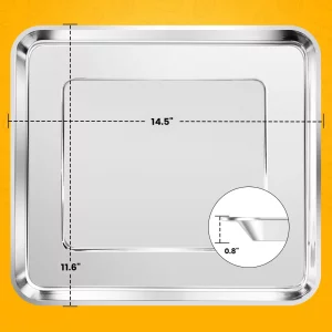 Air Fryer Tray Replacement for Cuisinart TOA-95 Toaster Air Fryer Convection Oven, 14.5 * 11.6'' Non-stick Mesh Air Fryer Steel Basket Wire Rack Acce