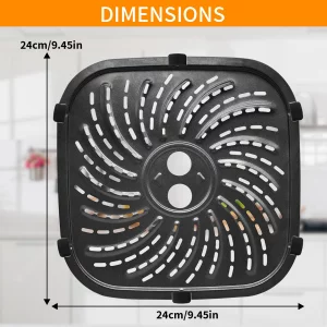 GWY Air Fryer Accessories for PowerXL Vortex Pro 8 QT Air Fryer, Oval Nonstick 10''*10''Air Fryer Replacement Parts Tray Basket Grill Pan Grill Plate