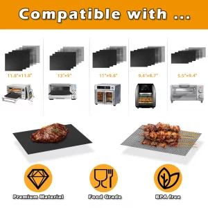 Air Fryer Liners Reusable for Breville Smart Oven Air Fryer Pro BOV900BSS, Liners for Bottom of Oven liners for Ninja Air Fryer Accessories, Non-Stic