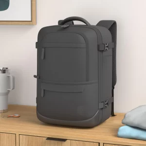 BAGSMART 40L Black Travel Laptop Backpack with Packing Cubes and Shoe Bag