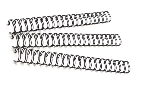 Akiles Double Loop Wire Binding Spines 3/16-inch (5mm), 32 Loops 3:1 Pitch (Pk of 100) Black
