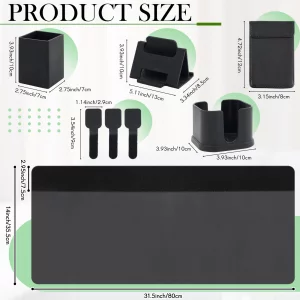 Humyoun Desk Pad and Organizer Set, 6 in 1 Mouse Pad PU Leather with Desktop Accessories Essentials Organization, Desk Mat, Cup Holder, Tablet Holder