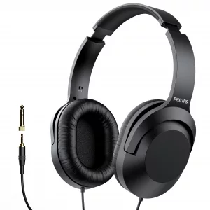 Philips Over Ear Wired Stereo Headphones for Podcasts, Studio Monitoring and Recording Headset for Computer, Keyboard and Guitar with 6.3 mm (1/4
