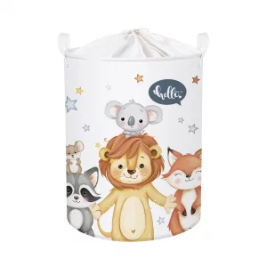 Clastyle Cute Animals Baby Laundry Hamper Kid Storage Basket Boy Girl Gift Toy Box Collapsible Clothes Organizer Nursery Bin for Bedroom, Star, 36 * 