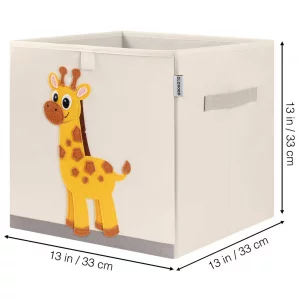 CLCROBD Foldable Animal Cube Storage Bins Fabric Toy Box/Chest/Organizer for Kids Nursery, 13 inch (Elegant Giraffe)
