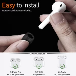GOGOSODU Compatible Airpods Strap, Silicone Anti-Lost Wire Cable Connector Sports Neckband Compatible for Airpods Pro 2/1, Airpods 4, 3, 2, 1, Black