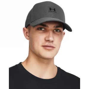 Under Armour Men's Iso-Chill ArmourVent Stretch Fit Hat, (025) Castlerock / / Black, Large/X-Large