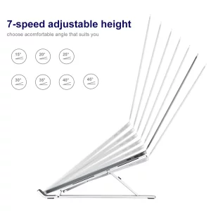 weourwe Ergonomic and Foldable Laptop Stand for Desk, Adjustable Riser, Fits All Laptops and Notebooks up to 17,Ultra-Thin,Ventilated Cooling,ABS+Sil