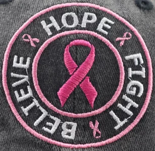 Women's Breast Cancer Awareness Accessories, Pink Ribbon Baseball Cap, Believe Hope Fight Chemo Hats, Birthday Breast Cancer Gifts for Woman Mom Mama