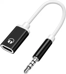 Black 3.5mm Male to TypeC Female Audio Cable Cord 3.5mm Analog Cable Converter Earphone Adapter with MP3 Players, CD Players, Laptops, Tablets, Smart