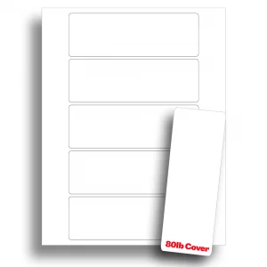 White Printable Bookmarks - Blank Printing Paper for Inkjet & Laser Printers - Heavyweight 80lb Cover Cardstock - 2