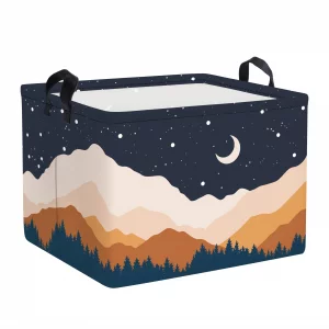 Clastyle Bohemia Baby Laundry Hamper Star Kid Storage Basket Women Girl Gift Toy Box Collapsible Clothes Organizer Nursery Bin for Bedroom,Moon,40*30