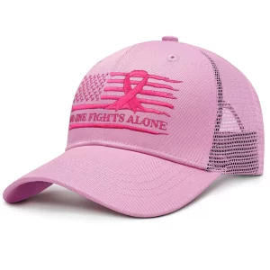 syienasdk Breast Cancer Gifts for Woman Breast Cancer Awareness Trucker Hat Embroidered Adjustable Accessories Baseball Caps