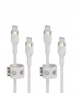 Belkin BoostCharge Pro Flex Braided USB-C to USB-C Charger Cable (6.6ft/2M), USB-IF Certified Fast Charging Cable for iPhone 16 Series, MacBook, Gala