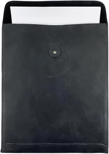 TUZECH Handmade Leather Document Holder Mailing Envelope, Office & Work Resume Sales Portfolio Binder Folder-Interview/Legal Document Organizer (12.5