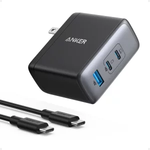 Anker Nano 100W USB-C Charger, 3-Port Fast Compact GaN Charger for MacBook Pro/Air, Pixelbook, ThinkPad, Dell XPS, iPad Pro, iPhone 16 Series, Galaxy
