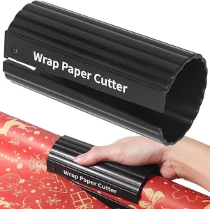Wrapping Paper Cutter, Christmas Gift Wrapping Paper Cutter/Kraft Craft Paper Roll Sliding Wrapping Paper Cutter Tool Tube/Easy Quick/Prevent Cuts Cr
