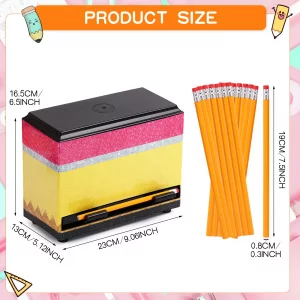 AIOMOB Glitter Pencil Dispenser for Classroom with 100 Pcs Wooden Pencils Back to School Pencil Bucket Plastic Straw Dispenser for Bulk Pencils Stora