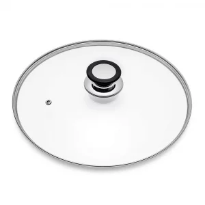Glass Lid for Frying Pan, Fry Pan, Skillet, Pan Lid with Handle Coated in Silicone Ring,12