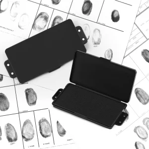 Humyoun Fingerprint Ink Pads Thumbprint Ink Pads Small Black Stamp for Home Office Notary Supplies Identification Notary Security ID Fingerprint Card