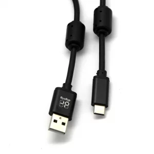 Digirig Coiled Shielded USB-A to USB-C Cable with Ferrites