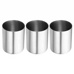 PATIKIL Pencil Holder, 3 Pack Pen Holder for Desk Stainless Steel Pencil Holders Cup Organizer Makeup Brush Holder for Desk Accessories, Silver