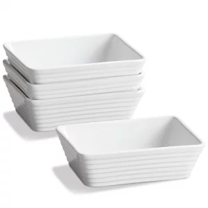 ONEMORE Small Baking Dish, Rectangle Ceramic Baking Dish for Oven, Individual Casserole Dishes for Toaster Oven, 5x7 Small Deep Lasagna Baking Dish, 