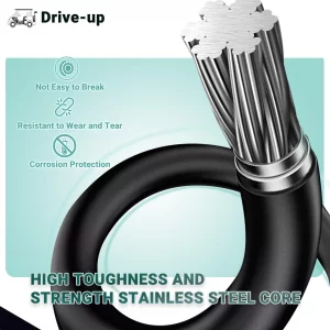 Drive-up EZGO TXT Brake Cables, EZGO Brake Cable Kit Passenger and Driver Side Stainless Steel Core Fits for 1994-2008 EZGO TXT and Marathon Medalist