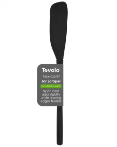 Tovolo Flex-Core Silicone Spatula Jar Scraper - Long-Handled Rubber Spatula with Angled Head for Scooping & Scraping - Heat-Resistant Spatulas for Ki