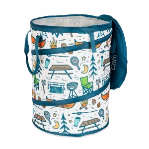 Camco Pop-Up Utility Container - Use as Collapsible Trash Can When Camping - Holds 30-Gallon Kitchen-Size Trash Bags - Stands 2-Ft Tall & Collapses f
