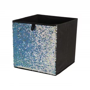 Organize It All Collapsible Fabric Sequin Storage Cube Bin, Product Dimensions: 12. 5