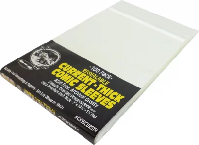 (100) Current Thick (Regular) Size Comic Sleeves - Crystal Clear, Resealable, Archival Quality - #CXSBCURSTH