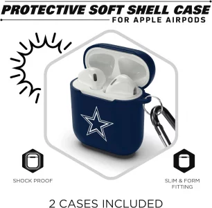 SOAR NFL Protective Case For Ear Buds- 2 Pack, Denver Broncos
