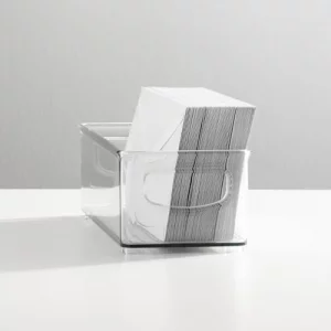 mDesign Small Plastic Office Storage Container Bins with Handles for Organization in Filing Cabinet, Closet Shelf, or Desk Drawers, Organizer for Not