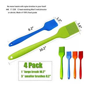 Grill Basting Brush Silicone Pastry Baking Brush BBQ Sauce Marinade Meat Glazing Oil Brush Heat Resistant, Kitchen Cooking Baste Pastries Cakes Desse