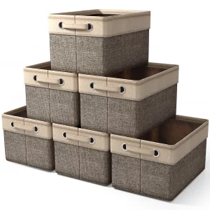 Sorbus Fabric Storage Bins for Shelves - 15 Inch Sturdy Collapsible Storage Bins with 2 Handles, Foldable Baskets for Organizing Home, Closets, Shelf