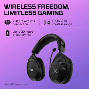 HyperX Cloud Stinger 2 - Wireless Gaming Headset  Compatible with PC. Noise-cancelling Swivel-to-mute Microphone, Comfortable Memory Foam, UP to 20 