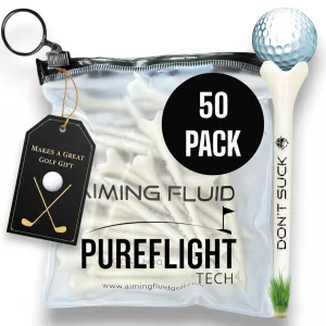Don't Suck Golf Tees 2   50 Pack Durable Plastic 4-Prong Funny Golf Tees with PureFlight Tech  Low Resistance for Straighter, Longer Drives (50 P
