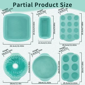 32 Pieces Silicone Baking Pans Set, Nonstick Bakeware Set for Kitchen Oven, Silicone Cake Molds, Round/Square Cake Pan, Baking Sheet, Loaf Pan, Donut