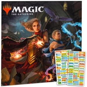 Magic the Gathering Calendar 2026 - Deluxe 2026 Magic the Gathering Wall Calendar Bundle with Over 100 Calendar Reminder Stickers (MTG Gifts, Office 