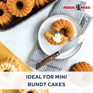 Nordic Ware Anniversary Bundtlette Pan, One Size, Gold