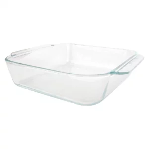 Pyrex Glass Baking Dish with Plastic Lid, Casserole Dish, Glass Food Container, Oven, Freezer and Microwave Safe, Clear Container, 8x8 Great for Brow
