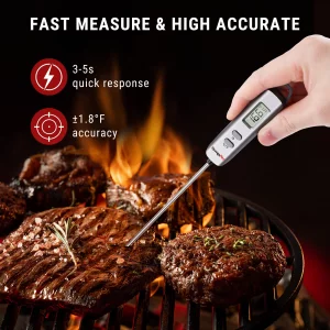 TempPro E16 Digital Meat Thermometer Instant Read Cooking Food Thermometer with Long Probe for BBQ Grill Smoker Oven Deep Fry Candy Kitchen Thermomet