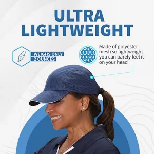 TrailHeads Women's Race Day Performance Running Cap, Lightweight & Quick Drying Mesh Sports Hat with Reflective Trim, Adjustable Fit - Navy