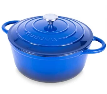 Nuovva Enamelled Cast Iron Dutch Oven Pot with Lid  6.4 Quart Non Stick Casserole Pot  Heavy Duty & Oven Safe up to 500 F for Bread Baking, Braisi