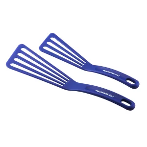 Rachael Ray Kitchen Tools and Gadgets Nylon Cooking Utensils / Spatula / Fish Turners - 2 Piece, Blue, 10